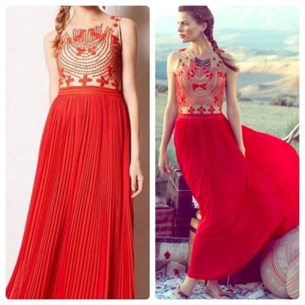 Red Rubied Dusk By Rina Dhaka Casual Maxi Dress